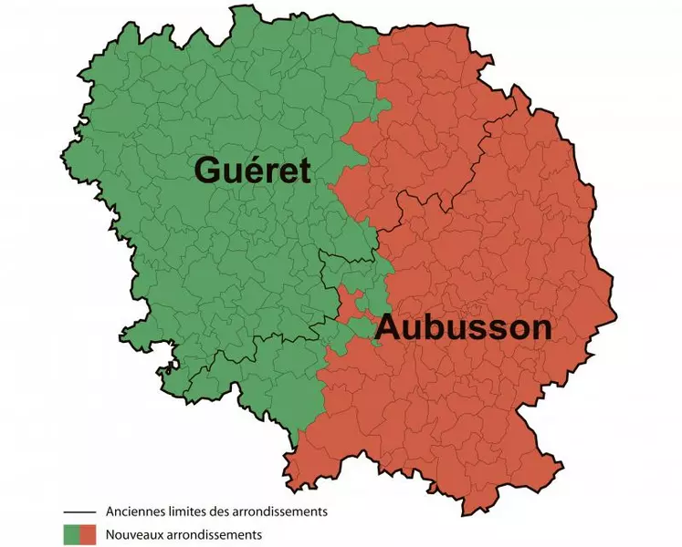 Les nouveaux arrondissements en Creuse.