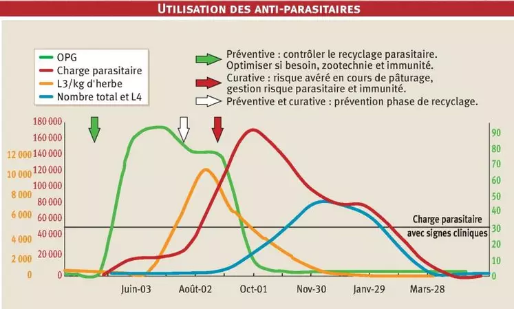 L’automne représente une étape incontournable pour la gestion des strongles. C’est un rendez-vous qui a pour but, d’une part, d’adapter la stratégie de lutte si l’infestation des animaux est trop importante et, d’autre part, d’évaluer le niveau de contact avec les parasites et ainsi le niveau d’immunité atteint par les différents lots de l’élevage. Le plan d’intervention qui va en découler devra limiter toute implication clinique ou subclinique des strongles tout ...