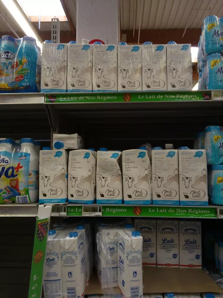 La marque Mont Lait est désormais disponible en rayons, ici dans une grande surface de Guéret.