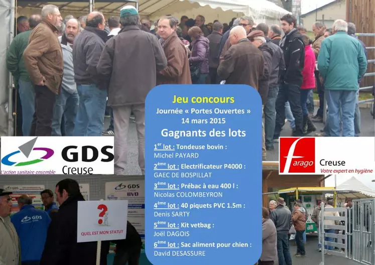 Orientée sur la « boîte à outils » avec des stands BVD ou formations pour GDS Creuse et sur le tubulaire, la contention ou la clôture électrique pour Farago Creuse, notre journée portes ouvertes a vu son succès une nouvelle fois augmenté avec une progression de 10 % de la participation (plus de 400 personnes) et de l'activité.