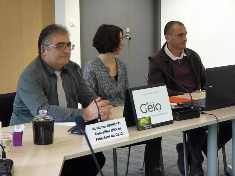 Michel Jouhette, Andréa Perrier (directrice du GEIQ) et Ludovic Tricot.