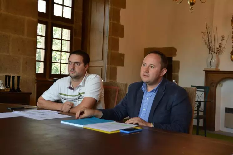 Jean-Marie Colon, président de JA 23, et Nicolas Simmonet, vice président du Conseil départemental de la Creuse.