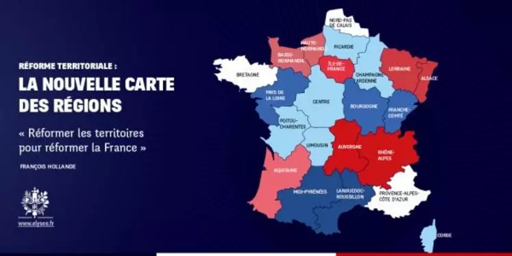 Carte des propositions de fusion des régions