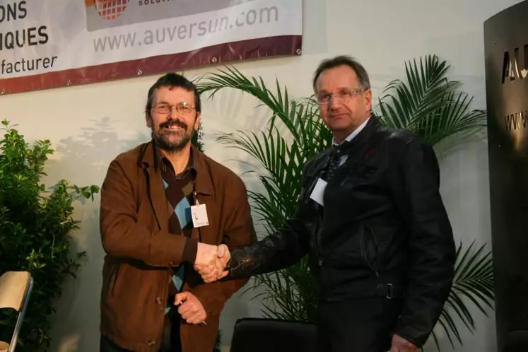 Michel Leblay, gérant d’Agréole Développement et Gérard Escot, président d’Auversun.