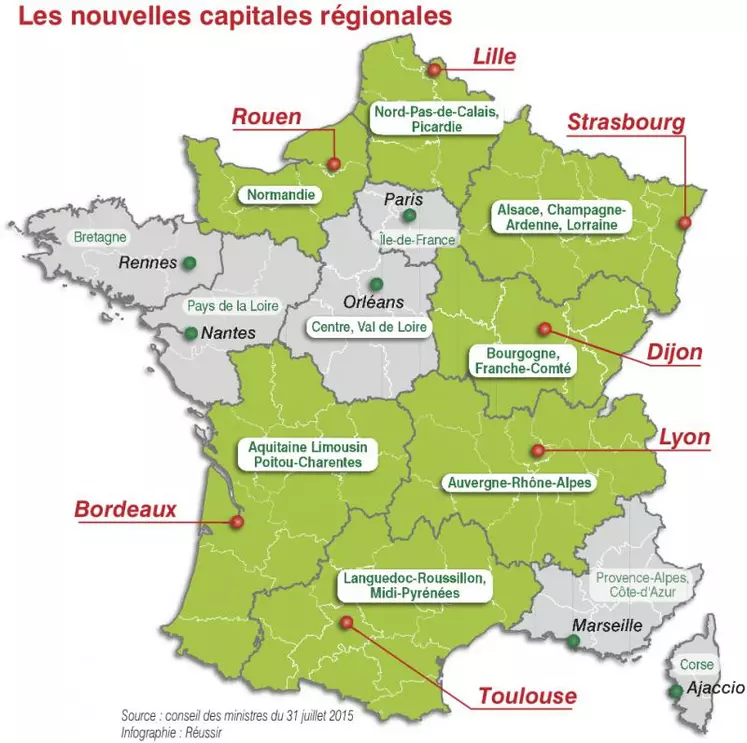 Carte des régions