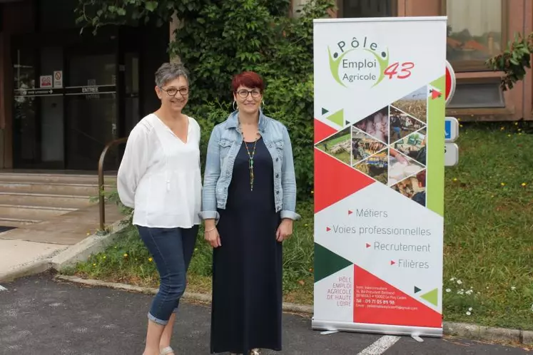 Anne Rogues et Sandra Arnaud animatrices du Pôle Emploi Agricole de Haute-Loire.