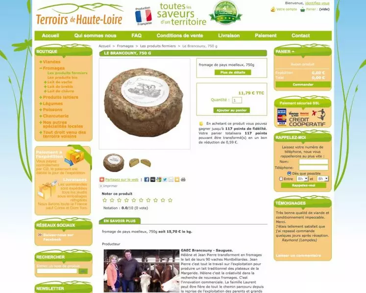 Un site visible, des produits attrayants et des prix compétitifs sur le marché internet, voilà le trio gagnant sur lequel mise le site «Terroirs de Haute-Loire».