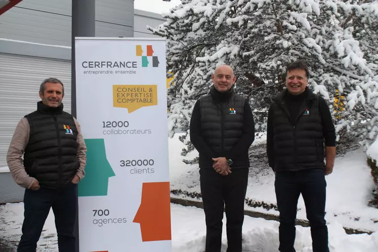 De gauche à droite : Thierry Bouchet, Pierre-Yves Comby et Emmanuel Duban de Cerfrance Haute-Loire.