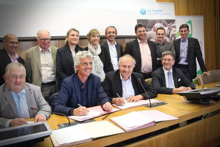 Patrick Escure, Caroline Bevillard, JP Taite, Francis Le Bas (Président de Cirhyo et de l’Urpal), Gilles Brugère.