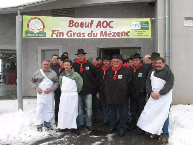 Bouchers, restaurateurs et éleveurs Fin Gras du Mézenc se sont retrouvés au Béage pour le lancement de la saison 2013.