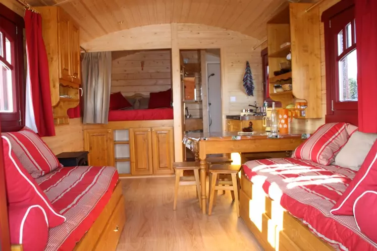 Des roulottes tout confort pour des vacances originales au contact de la nature et de l’agriculture, à Chomelix.