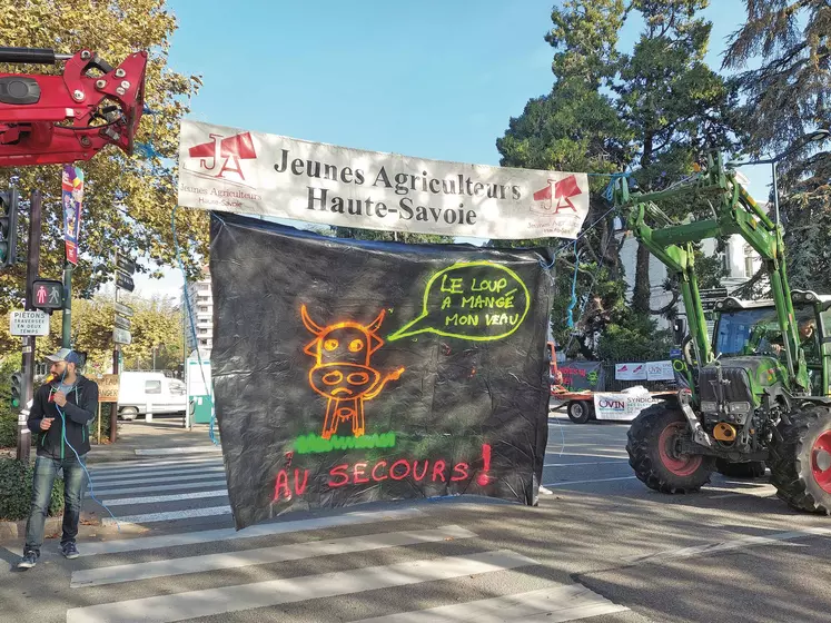 Manifestation contre le loup à Chamberry