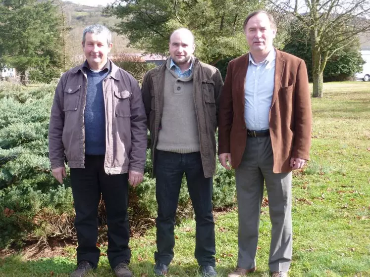 Les 3 présidents : Thierry Ravel GDS43, Jean-Julien Deygas Haute-Loire Conseil Élevage et Gilles Gibaud Codelia.