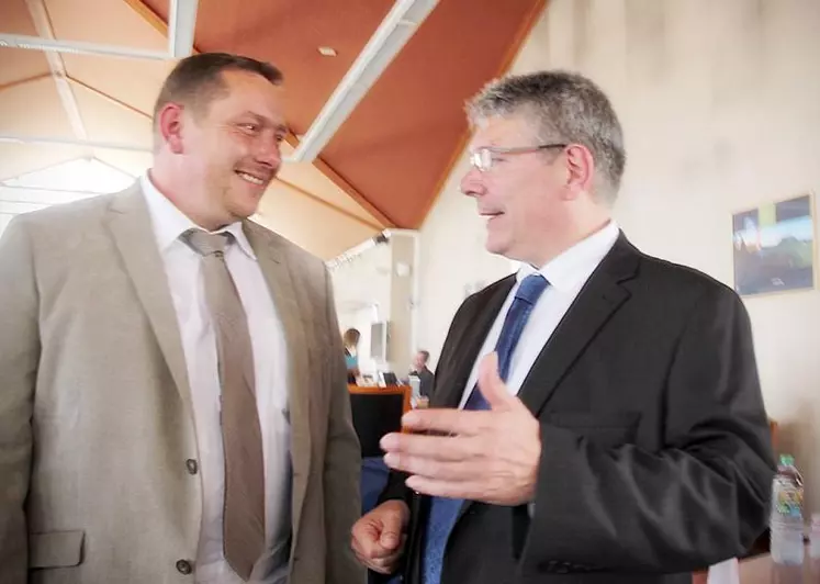 Cédric Faure (canton de Maurs) aux côtés du président de l’Assemblée départementale, Bruno Faure.