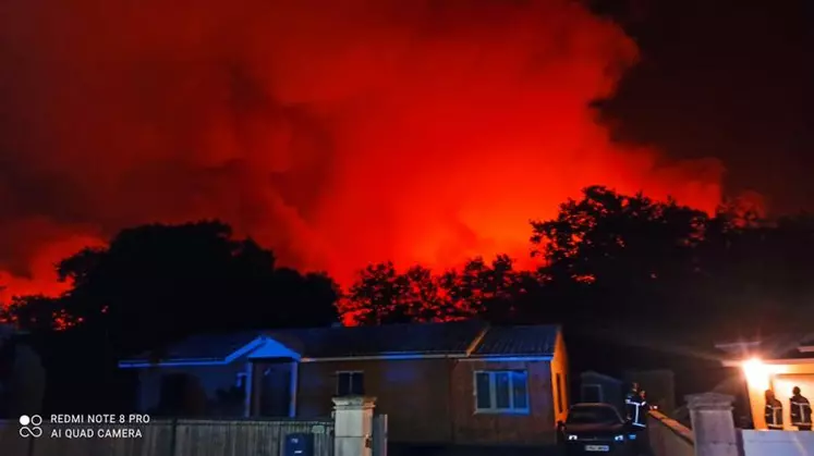 Au plus près des flammes avec les collègues de l'Allier.