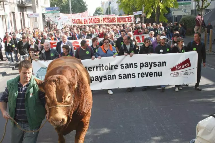 La délégation des 3 000 Cantaliens a eu les honneurs de la tête de cortège.