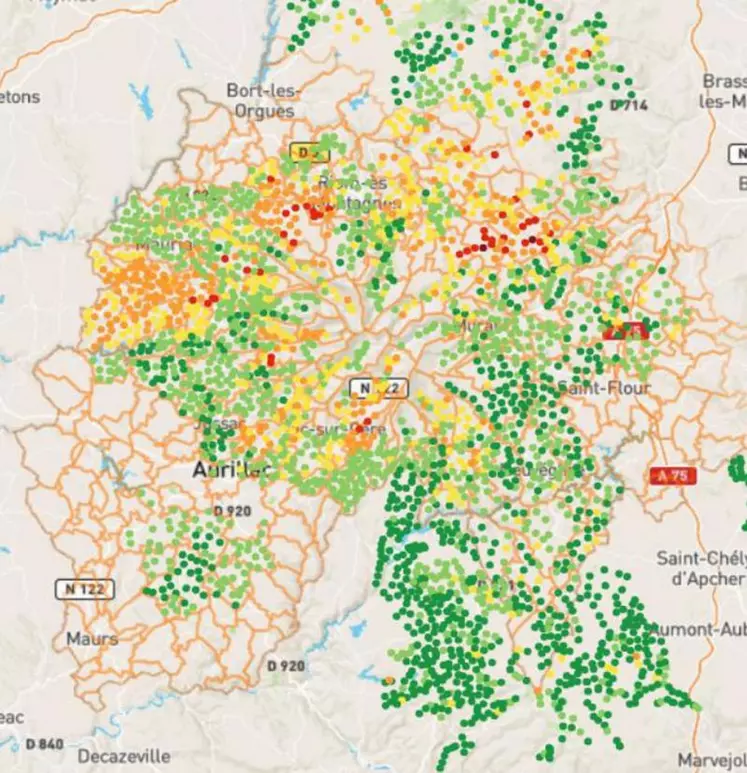 Carte 2023 de surveillance des infestations. Source FDGDon