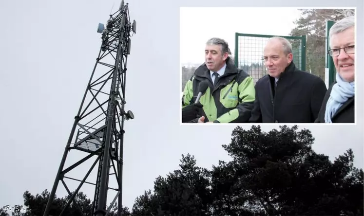 Inauguration sous des températures polaires d’un relais Orange 3G qui dessert notamment les communes de Prunet et Teissières.