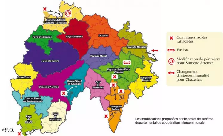Les modifications proposées par le projet de schéma départemental de coopération intercommunale.