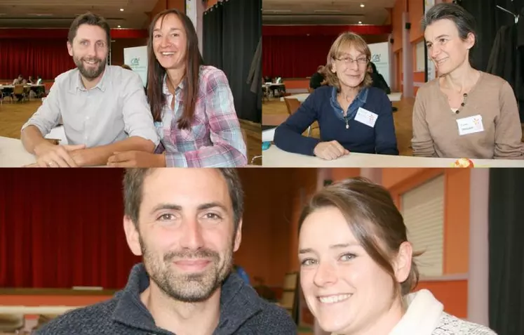 En haut, Corine et Stéphane ; Loicka et Brigitte. En bas, Simon et Claire.