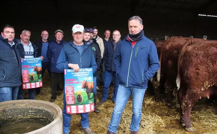 Une partie des organisateurs et partenaires du Boeuf de Pâques, dont les éleveurs, les bénévoles de Lafeuillade animations, la municipalité, la MFR de Marcolès, le centre Leclerc...