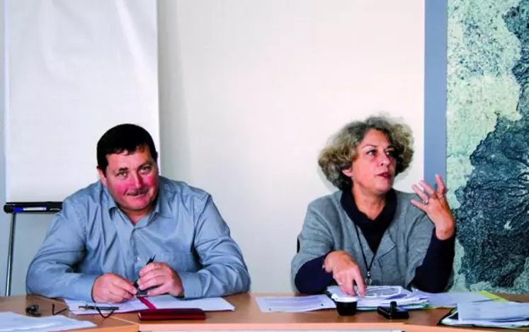 Jacques Chazalet, président de la FRSEA Massif central, et Catherine Lion, directrice adjointe de la FNSEA.