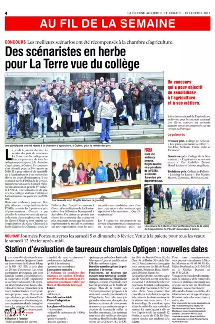 Un exemple de la nouvelle présentation du journal.