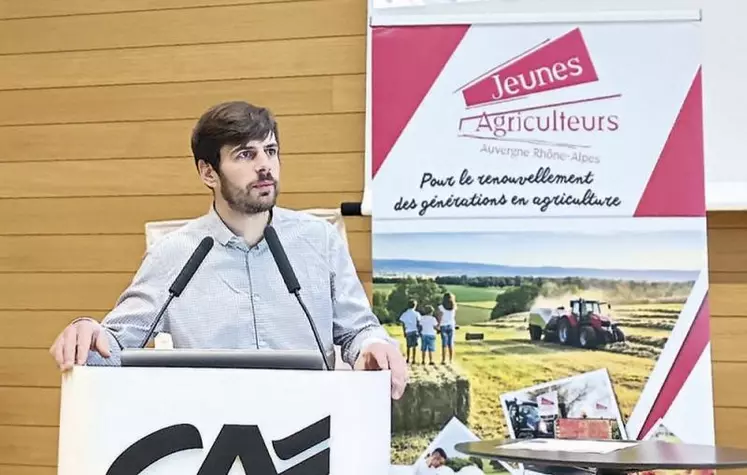 Clément Rivoire, vice-président de Jeunes agriculteurs Auvergne-Rhône-Alpes en charge du dossier installation.