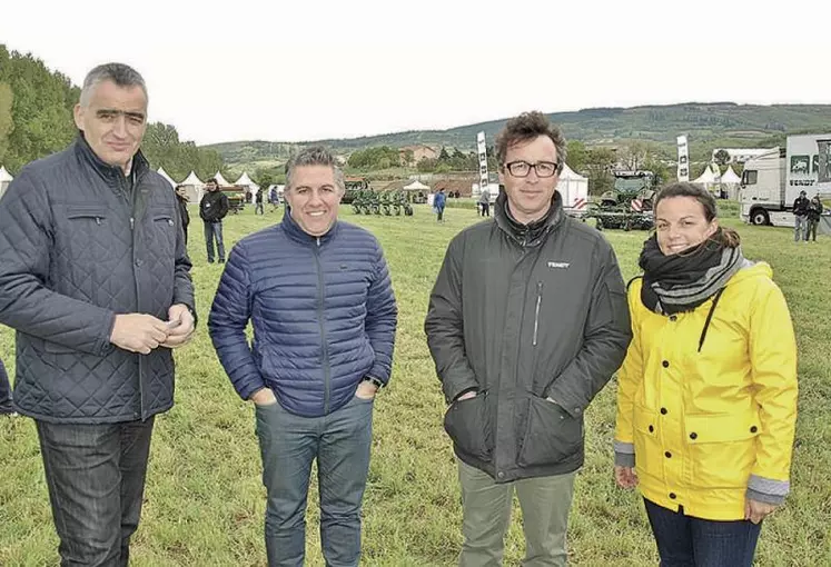 De gauche à droite, Jean-Claude Virenque (président d’Unicor), Laurent Bernede (fondateur de WeFarmUp), David Albinet (Cadauma), et Marion Seiller (WeFarmUp).