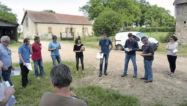 Fin mai, le groupe pluri-métiers ovins s’est retrouvé dans l’Allier, sur l’exploitation de Christophe Guillaumin.