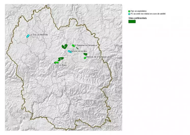 Carte des sites potentiels