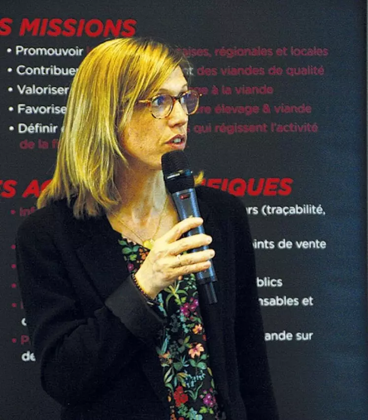 Annick Jentzer, responsable nationale de la section bovine d'Interbev est intervenue lors de l'assemblée régionale.