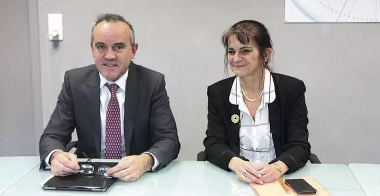 Thierry Julier, président de la chambre de commerce et d’industrie, et Dominique Arletaz, directrice départementale de la Banque de France.