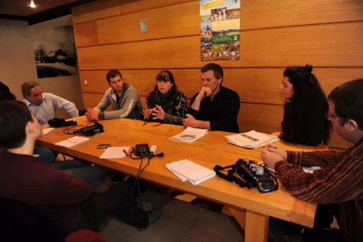 Damien Pignol, Christine Valentin, Gilles Paulet et Anne Colin lors de la conférence de presse du vendredi 7 février.