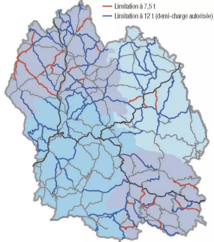 La Lozère connaît une période de froid intense et prolongée entraînant une pénétration du gel dans les chaussées. Lors du dégel, il est probable que les chaussées n’aient plus la capacité de supporter la circulation des charges lourdes pendant plusieurs jours.