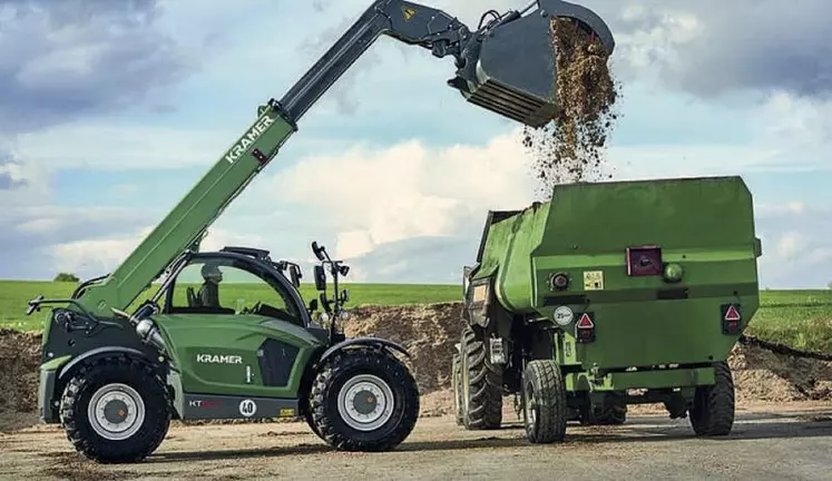 Nouveau télescopique Kramer : une certaine ressemblance avec les anciens Scorpion de chez Claas.