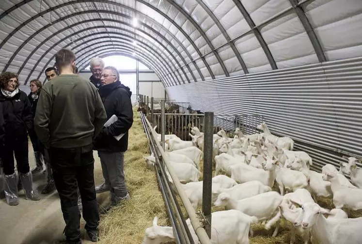 Aymeric Duclos, éleveur caprins récemment installé à Montrottier (Rhône), a accueilli les acteurs de la filière au sein de son exploitation.