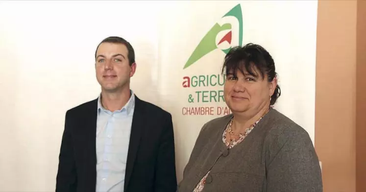 Julien Tufféry, 1er vice-président et Christine Valentin, présidente de la chambre d’agriculture de Lozère.