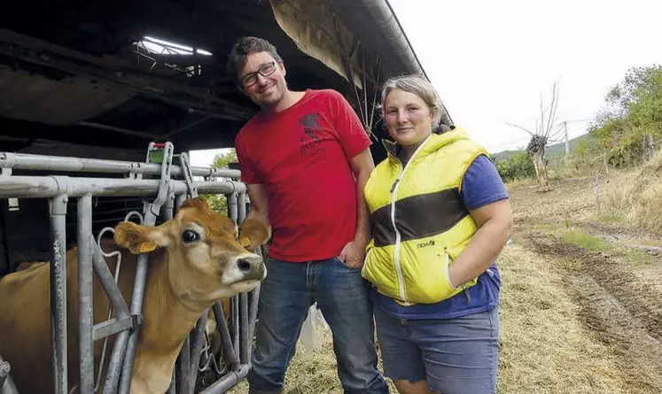 Thomas et Marie Richaud du Gaec La Jersiaise des Combes élèvent 70 vaches laitières de race jersiaise. Une race qui valorise bien les fourrages et limite ainsi les refus.