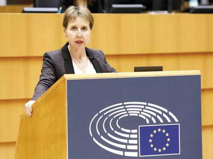 Anne Sander à la tribune lors du débat sur la stratégie européenne en matière de compétitivité durable, d’équité sociale et de résilience.