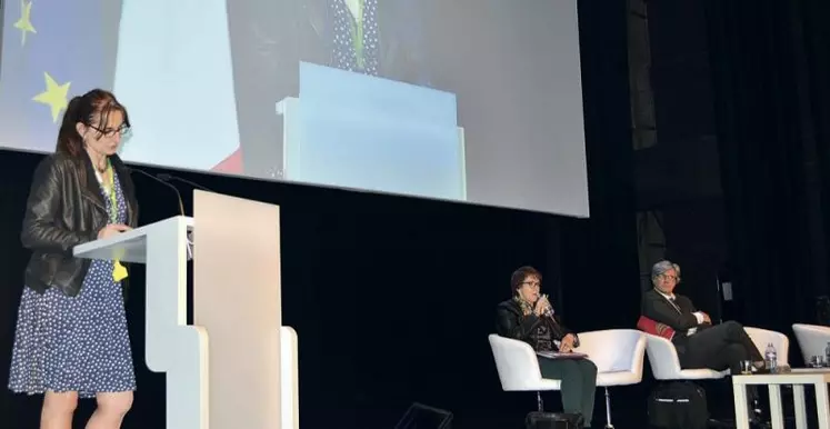 Michèle Boudoin, président de la FNO dans son discours de clôture sous le regard du ministre de l’Agriculture.