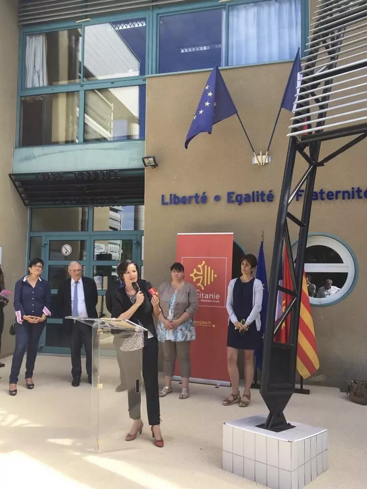 Vice-présidente de la Région Occitanie en charge de la montagne et de la ruralité, Aurélie Maillols est venue inaugurer mardi 5 septembre la restructuration du lycée Louis Pasteur de La Canourgue.