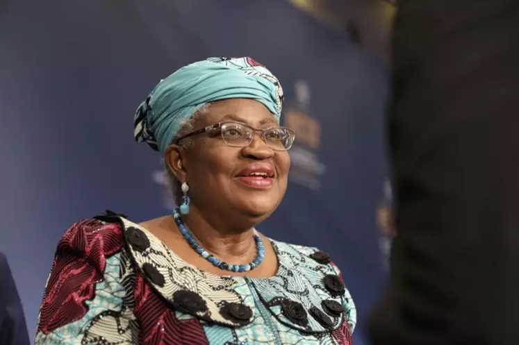 La directrice générale de l'OMC, Ngozi Okonjo-Iweala, lors de la 12e conférence interministérielle de l'OMC.