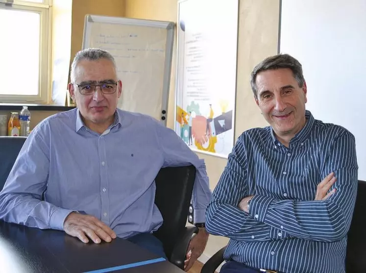 Jean-Claude Virenque, président d'Unicor, et Laurent Saccol, nouveau directeur général.