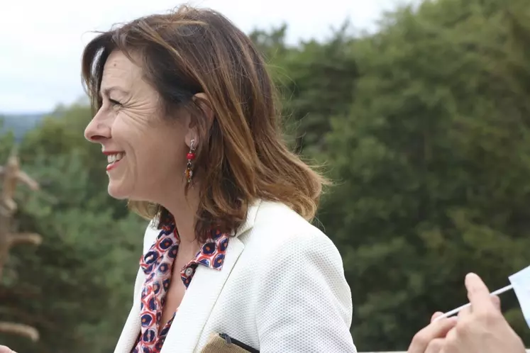 Carole Delga, présidente de région Occitanie, sourit.