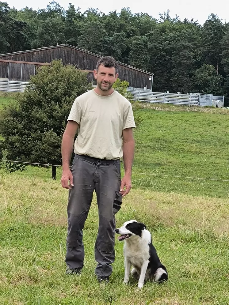 éleveur avec border collie