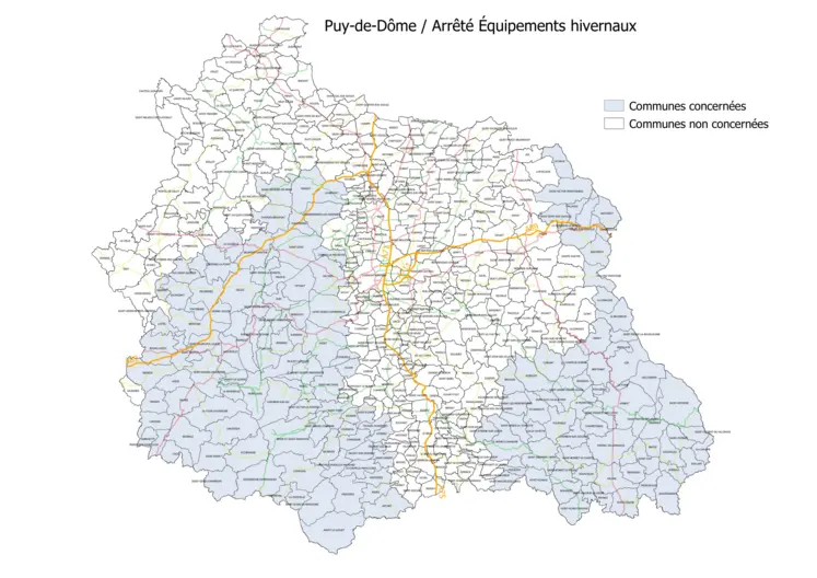 carte communes pneus neige hiver loi montagne