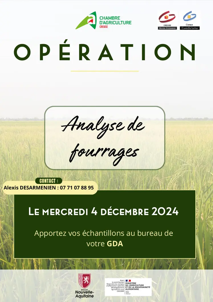 Affiche de l'opération bilan fourrager