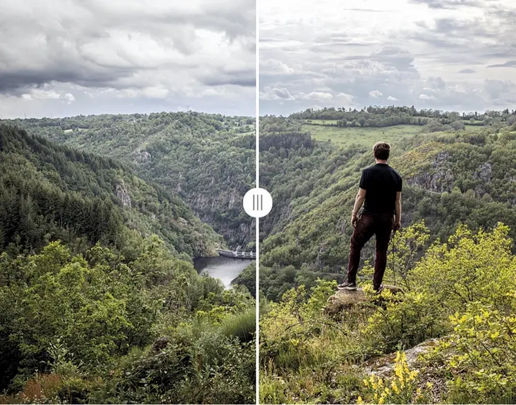 Le Belvédère de Mels-sur-la-Truyère, photographié en 2021, puis en 2024. 