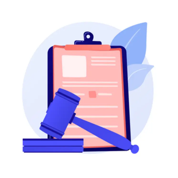 logo représentant un porte document et un marteau de justice